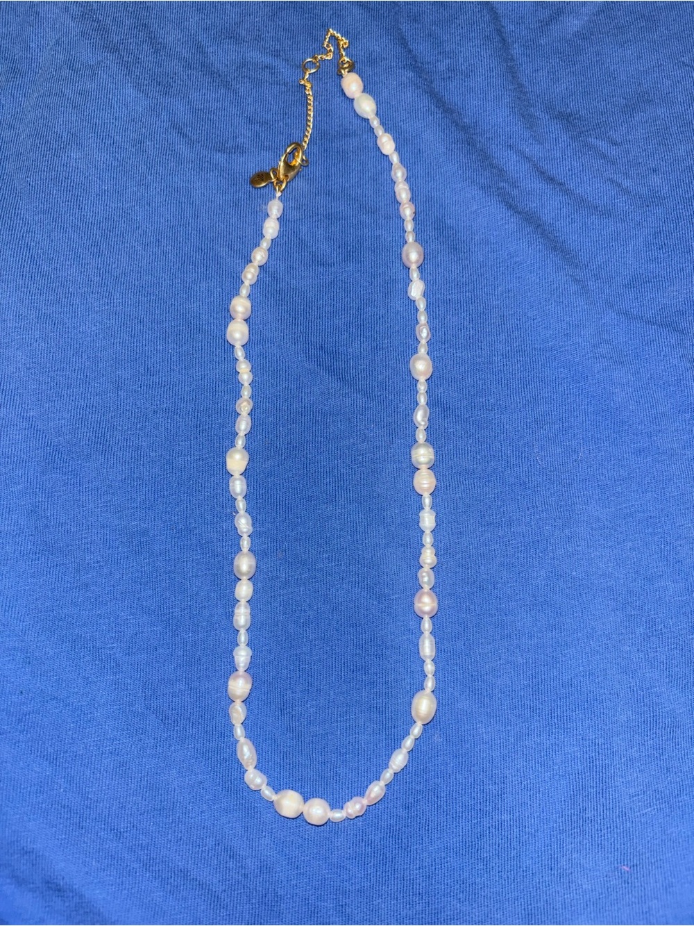 Madewell Freshwater Pearl Necklace in White with Gold Accents